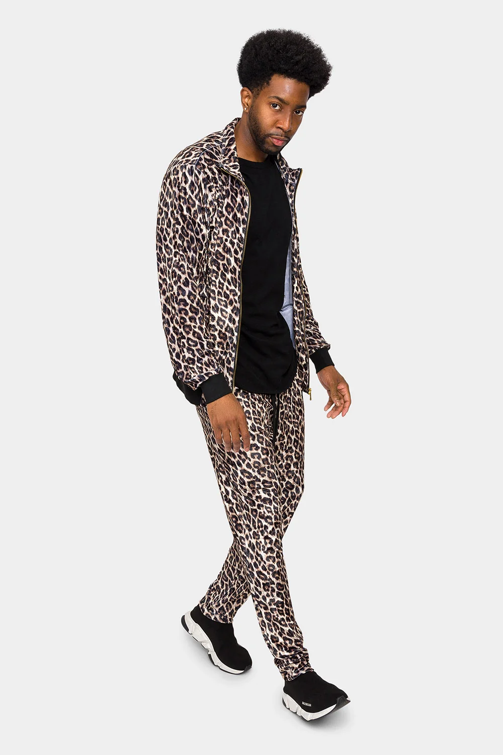 Leopard Velvet Velour Track Suit - Image 4