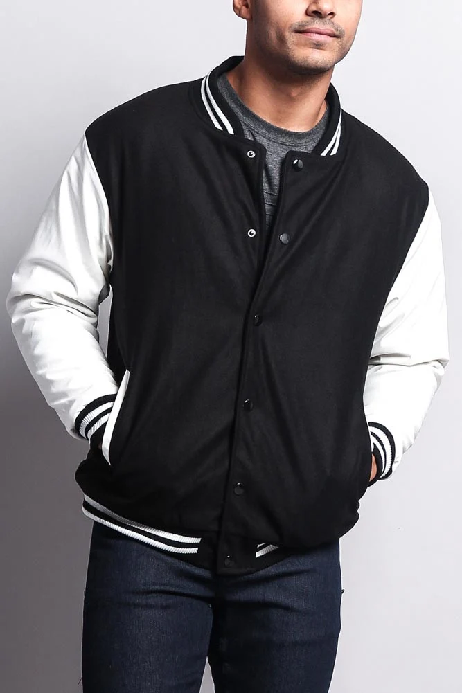 Men's Essential Letterman Varsity Jacket - Image 28