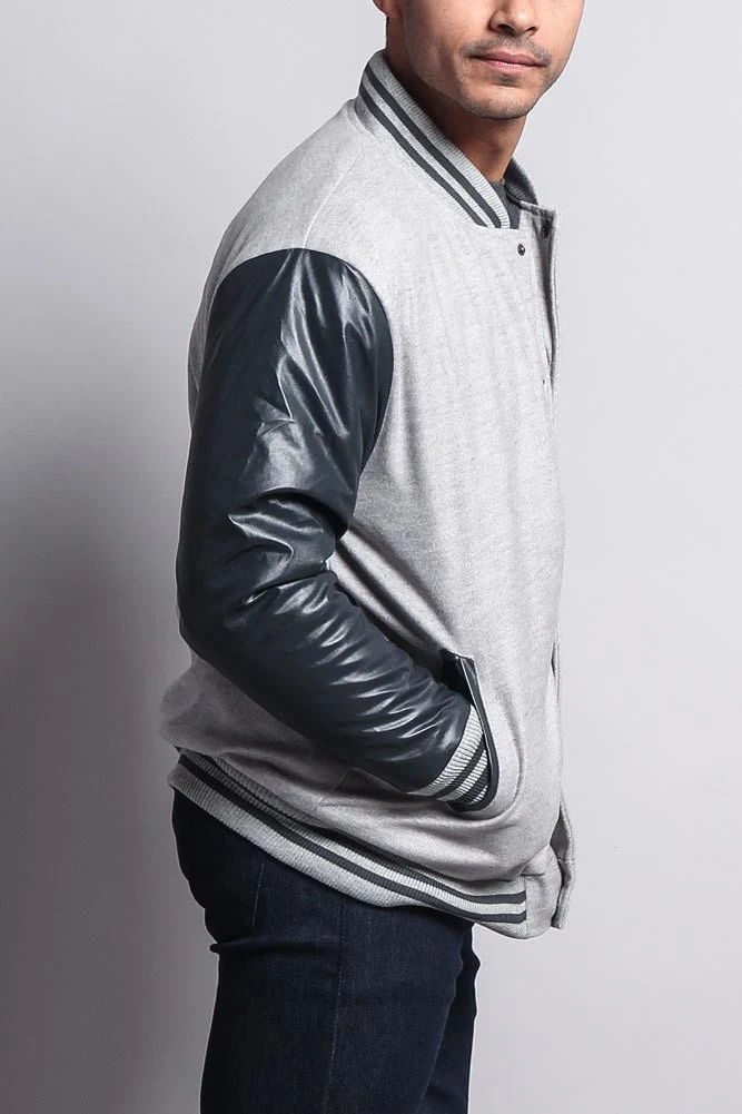 Men's Essential Letterman Varsity Jacket - Image 38