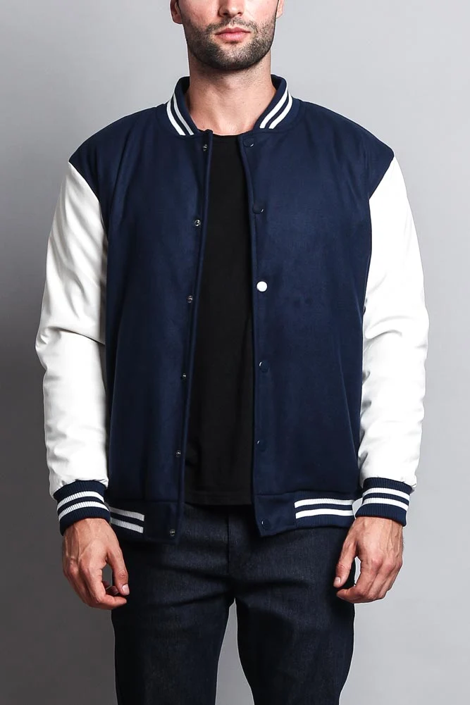Men's Essential Letterman Varsity Jacket - Image 50