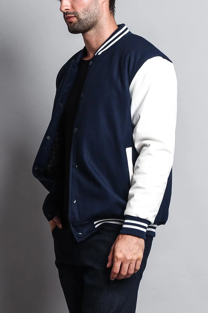Men's Essential Letterman Varsity Jacket - Image 51
