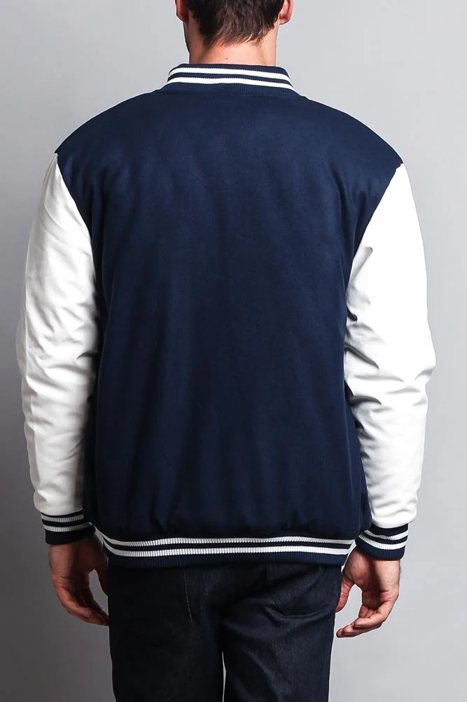 Men's Essential Letterman Varsity Jacket - Image 52