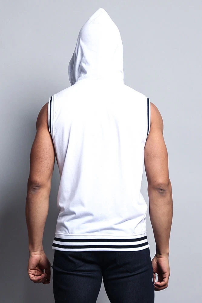 Lightweight Sleeveless Contrast Hoodie - Image 47
