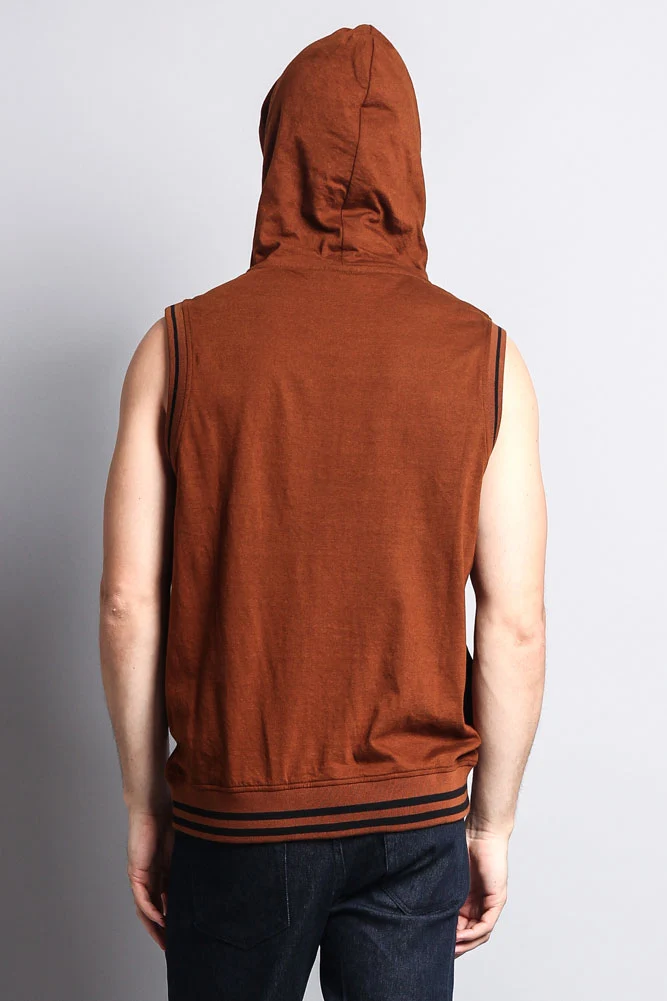 Lightweight Sleeveless Contrast Hoodie - Image 68