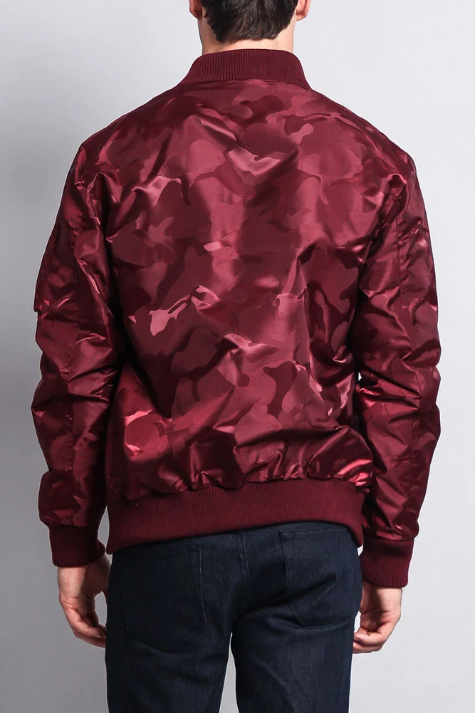 Lightweight Tonal Camo Bomber Flight Jacket - Image 10
