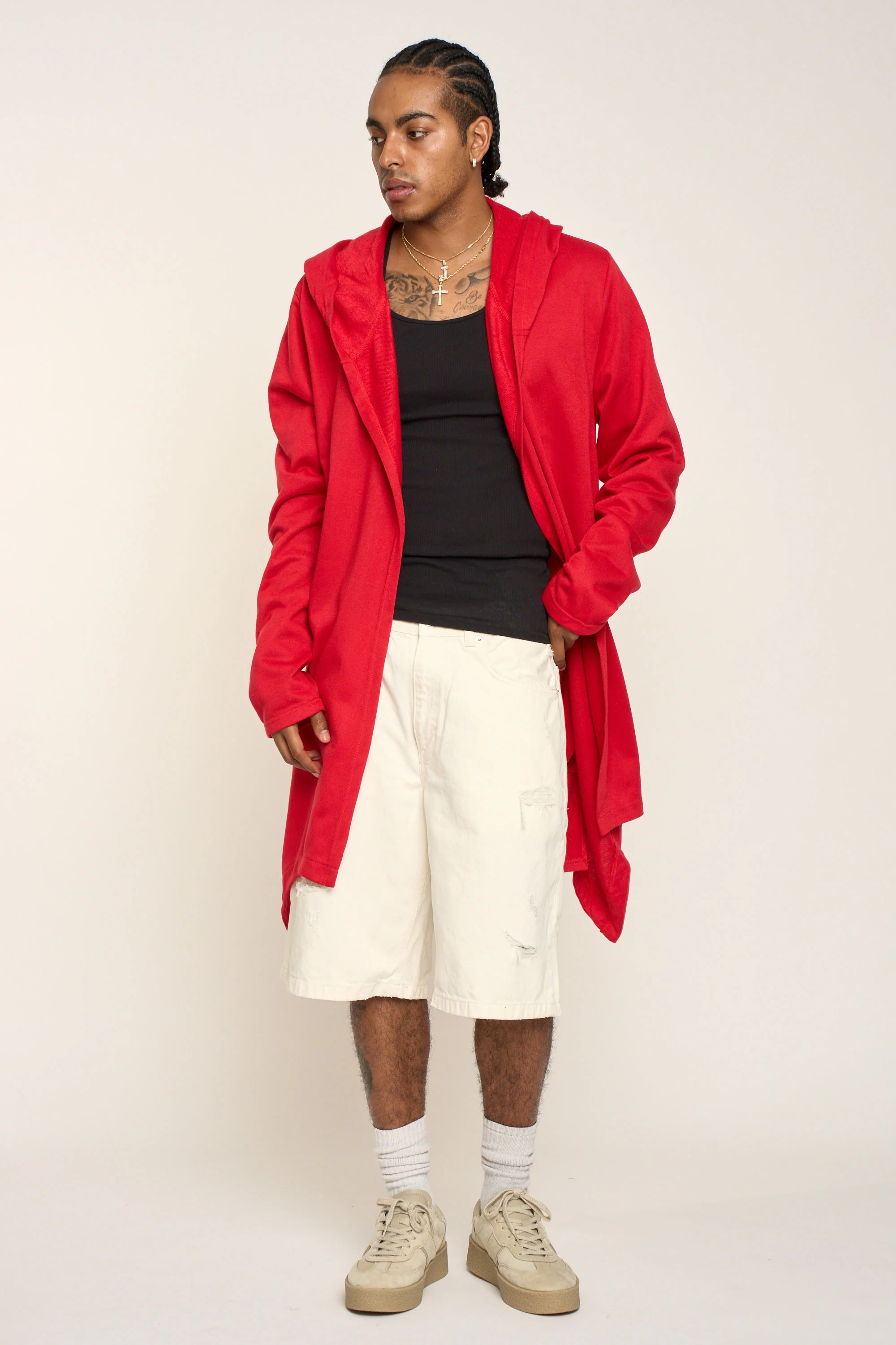 Long Length Drape Cape Cardigan Hoodie - Image 49