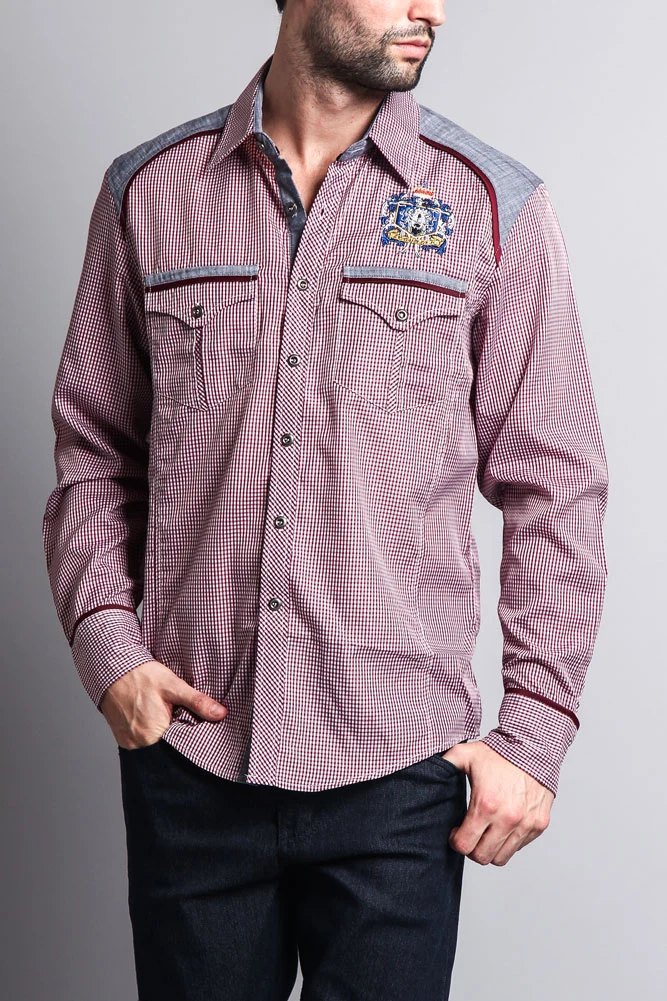 Long Sleeve Checkered Button Up Shirt - Image 11