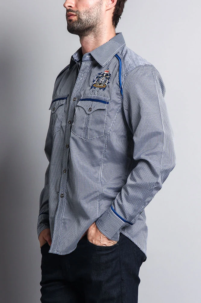 Long Sleeve Checkered Button Up Shirt - Image 14