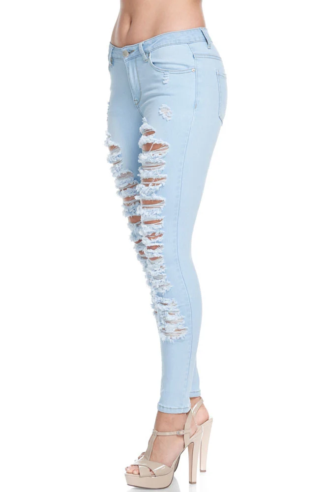 Low-Rise Destroyed Skinny Jeans - Image 7