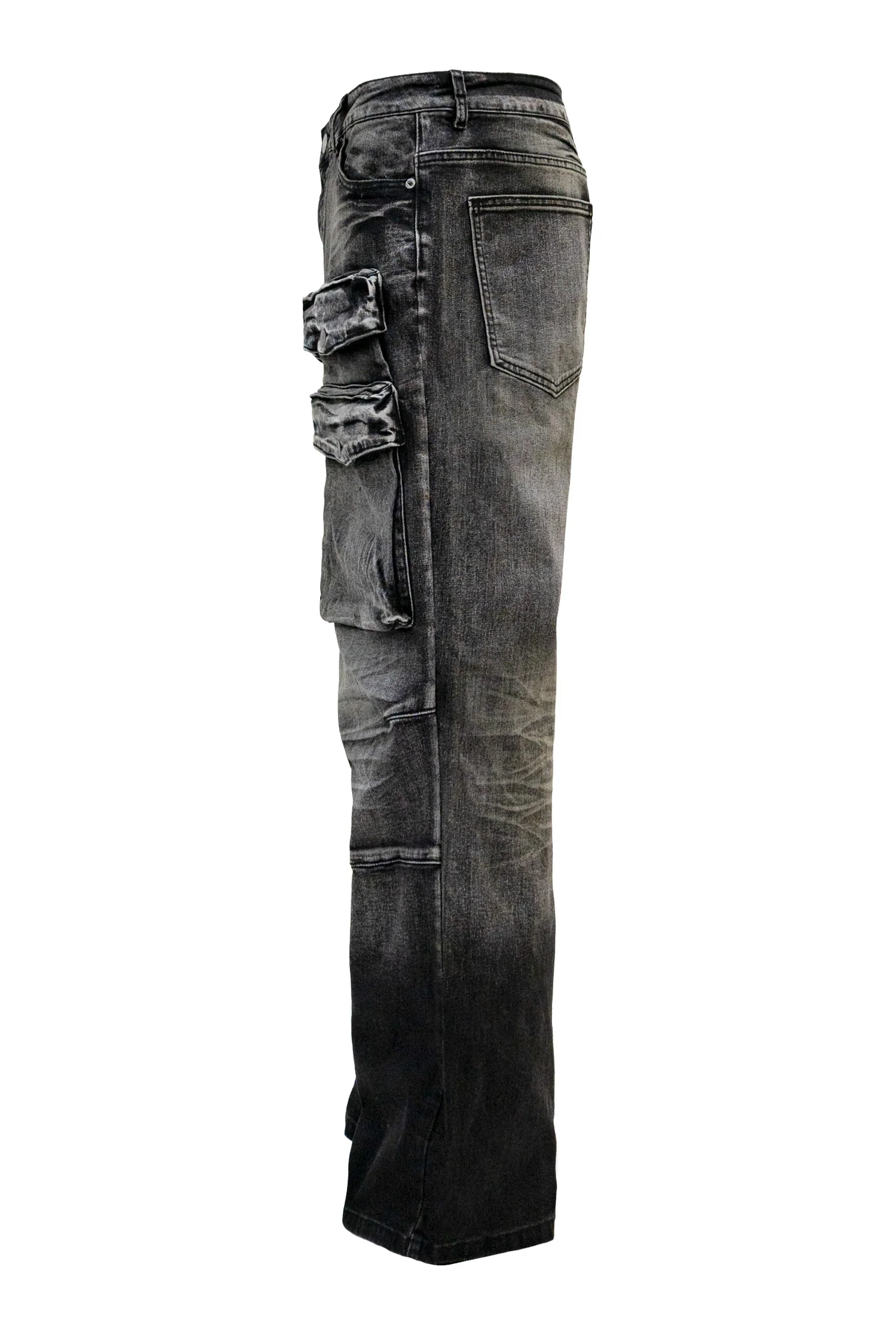 Men's 3D Pocket Cargo Baggy Denim Jeans - Image 8
