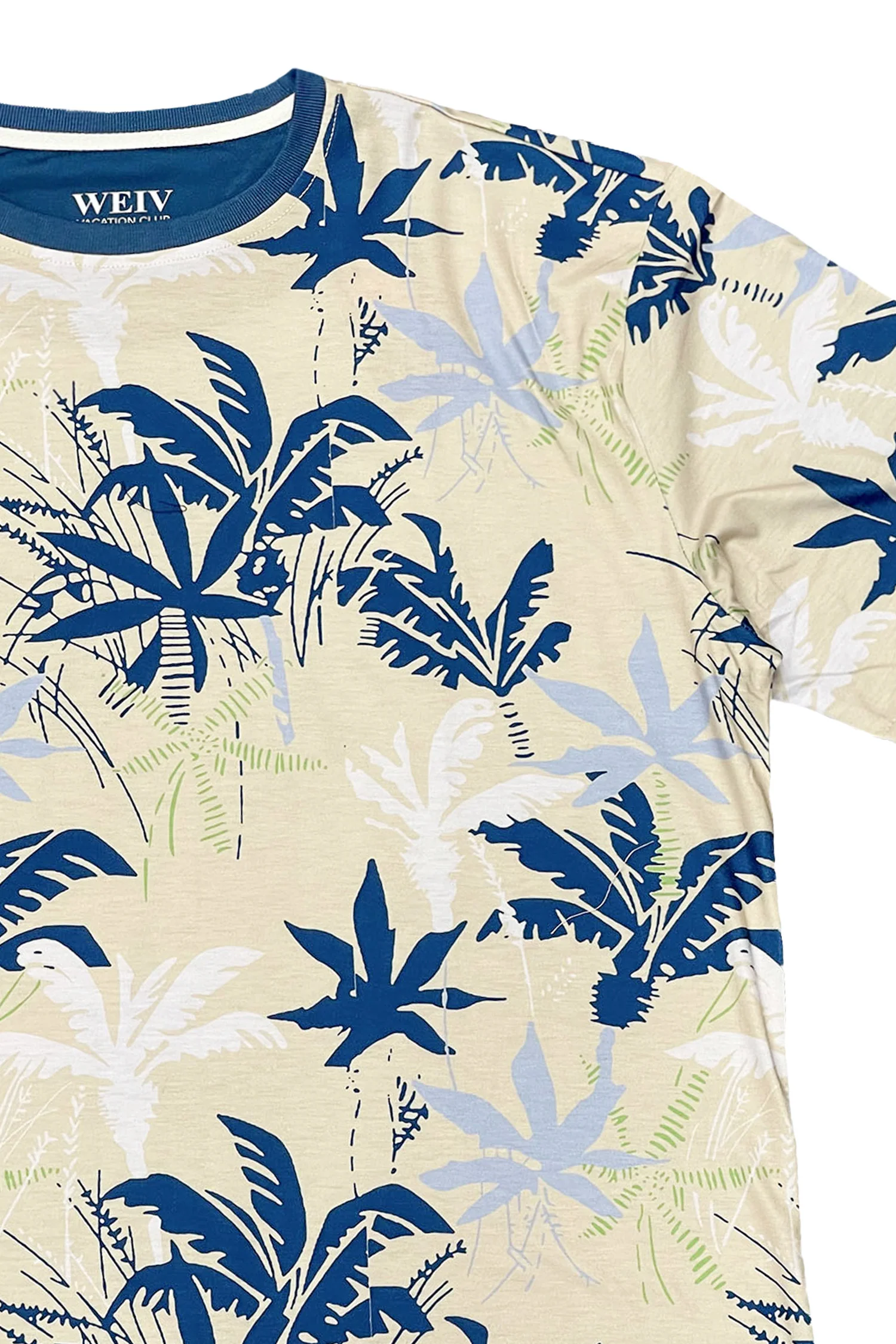 Men's Allover Hawaiian Palm Tree Print Graphic T-Shirt - Image 2