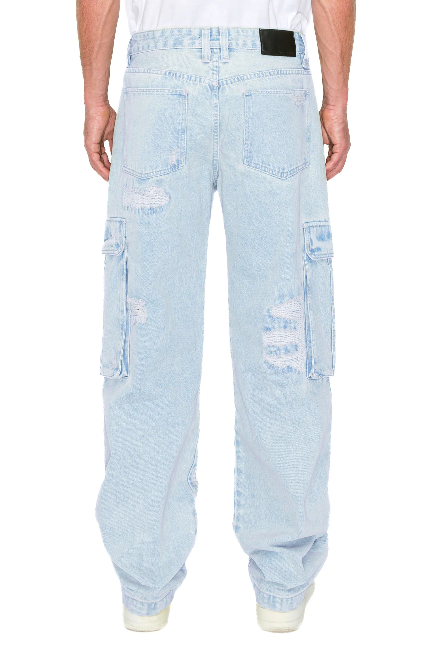 Men's Baggy Fit Cargo Denim Jeans - Image 3