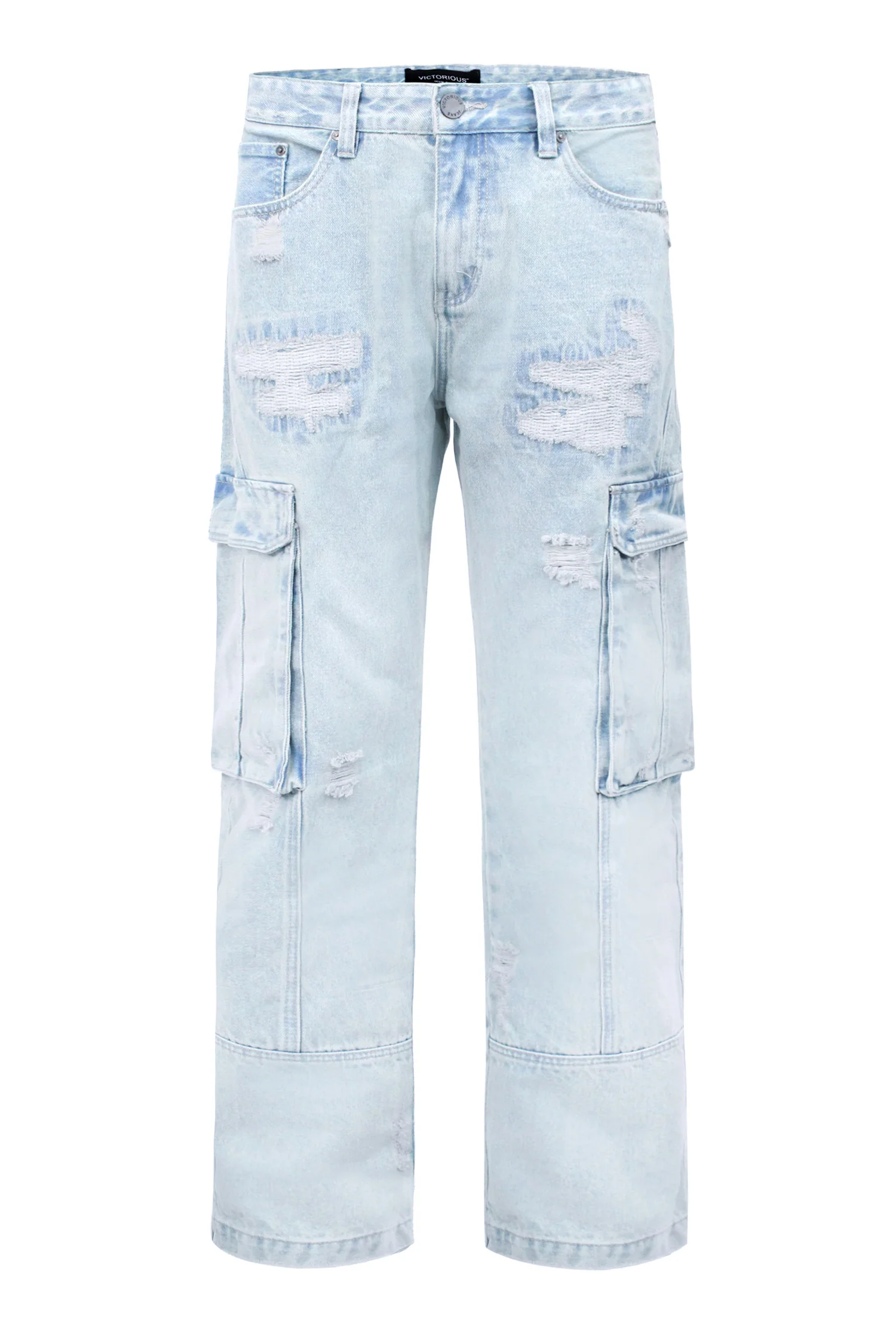 Men's Baggy Fit Cargo Denim Jeans - Image 4
