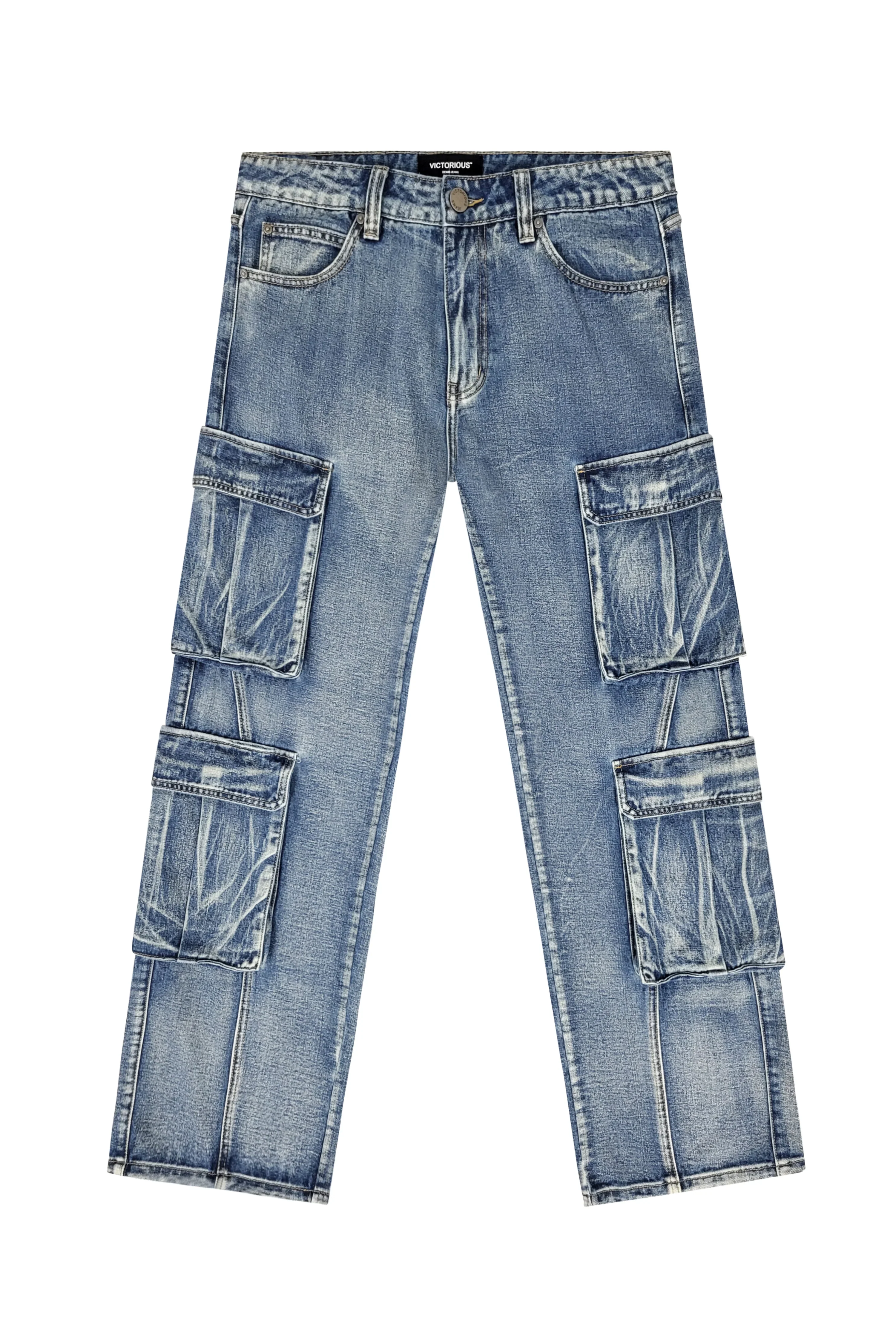Baggy Double Cargo Denim Jeans - Image 6