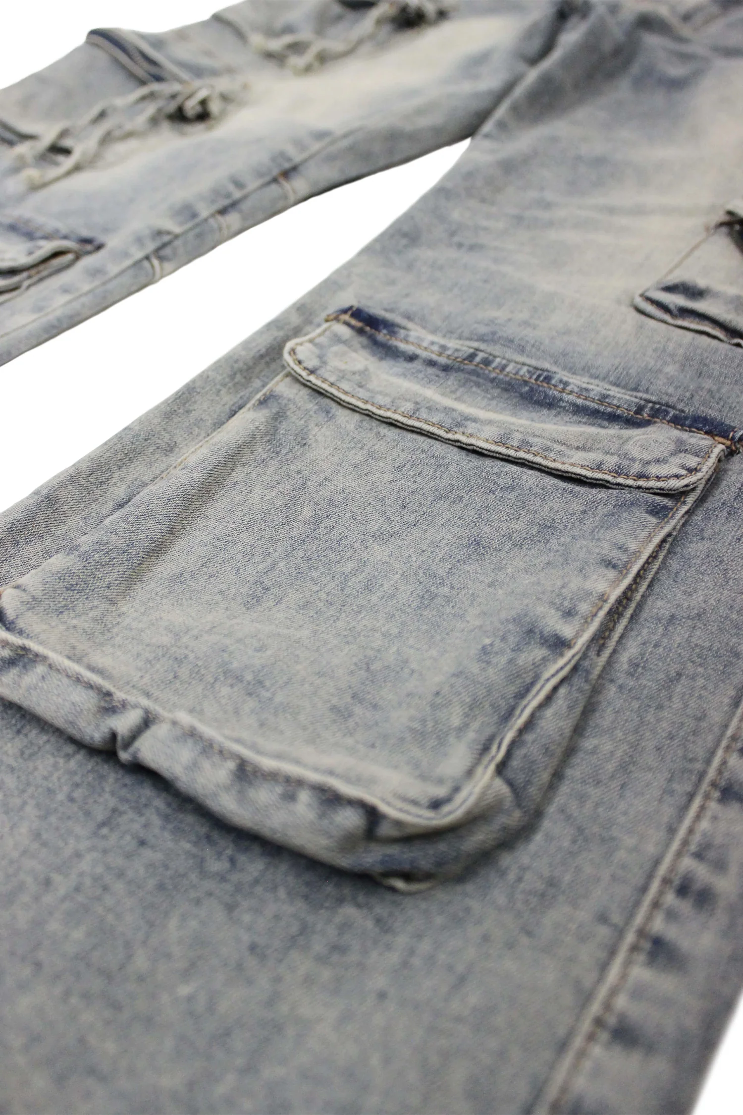 Men's Baggy Fit Multi Pocket Cargo Denim Jeans - Image 6
