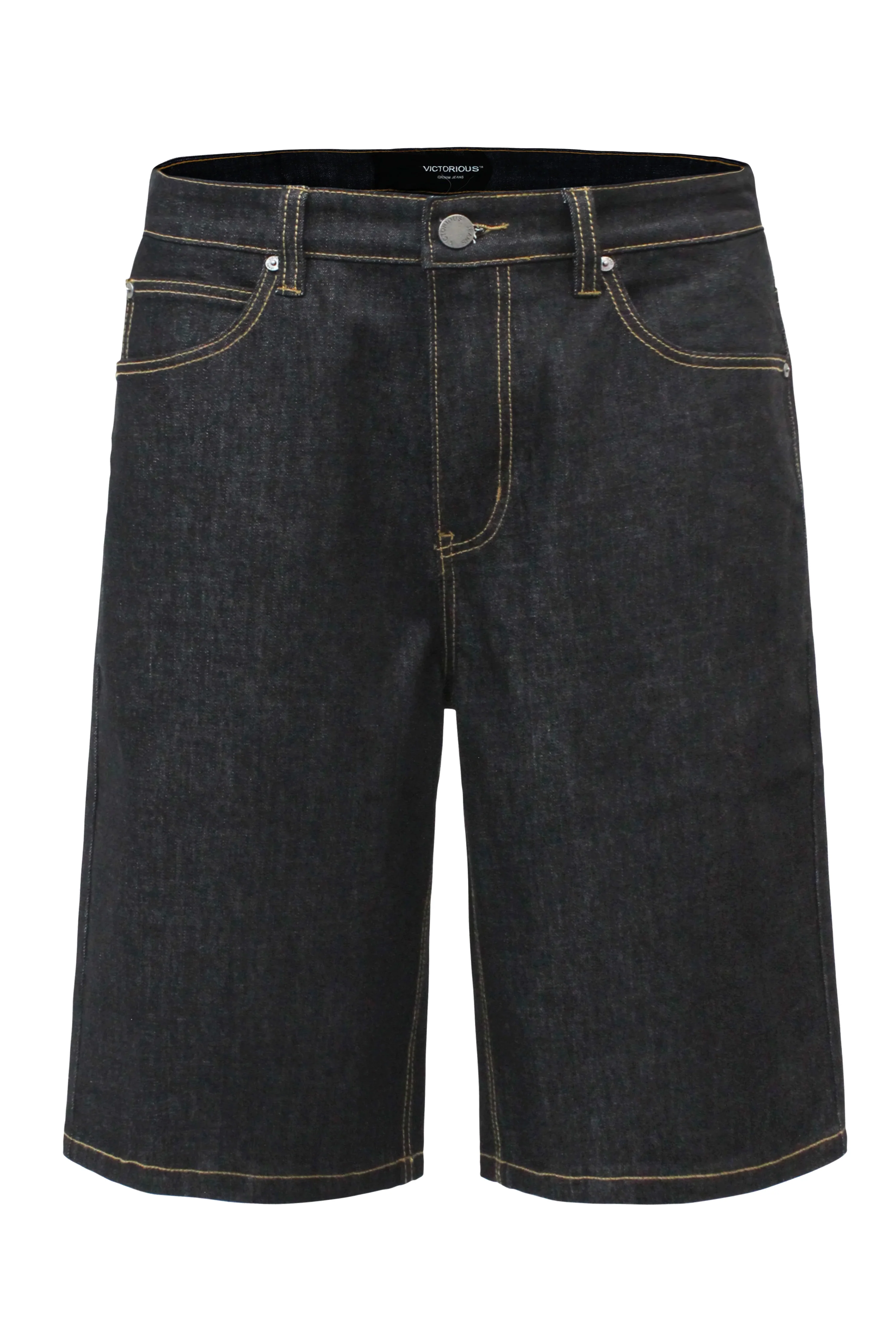 Men's Baggy Fit Raw Denim Shorts - Image 11
