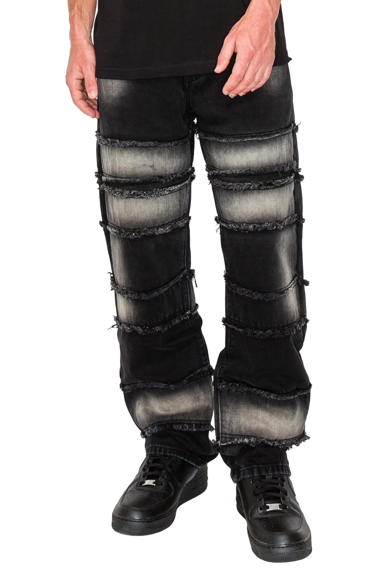 Men's Baggy Fit Raw Edge Denim Jeans - Image 2