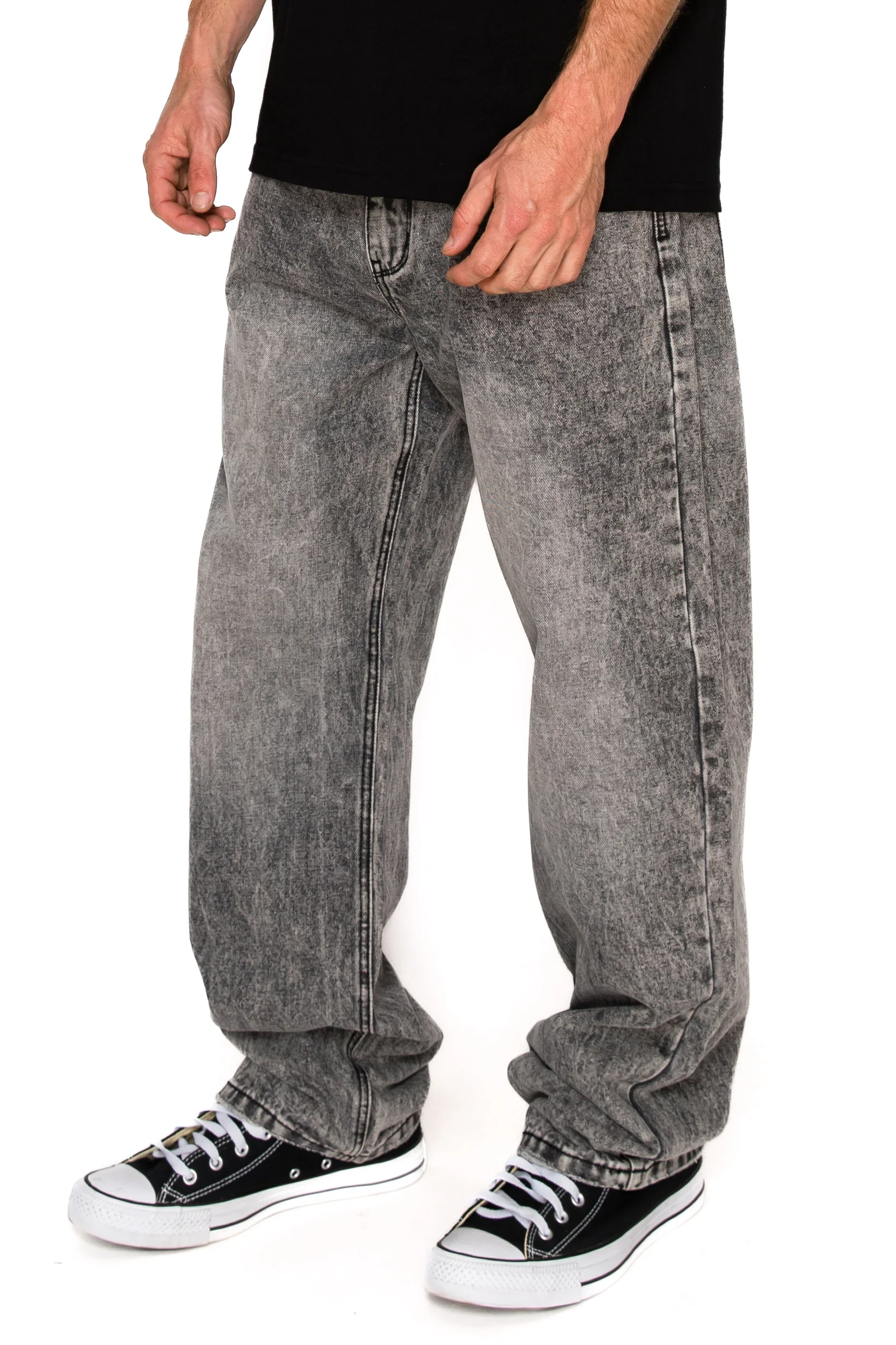 Men's Baggy Fit Stone Washed Jeans - Image 3