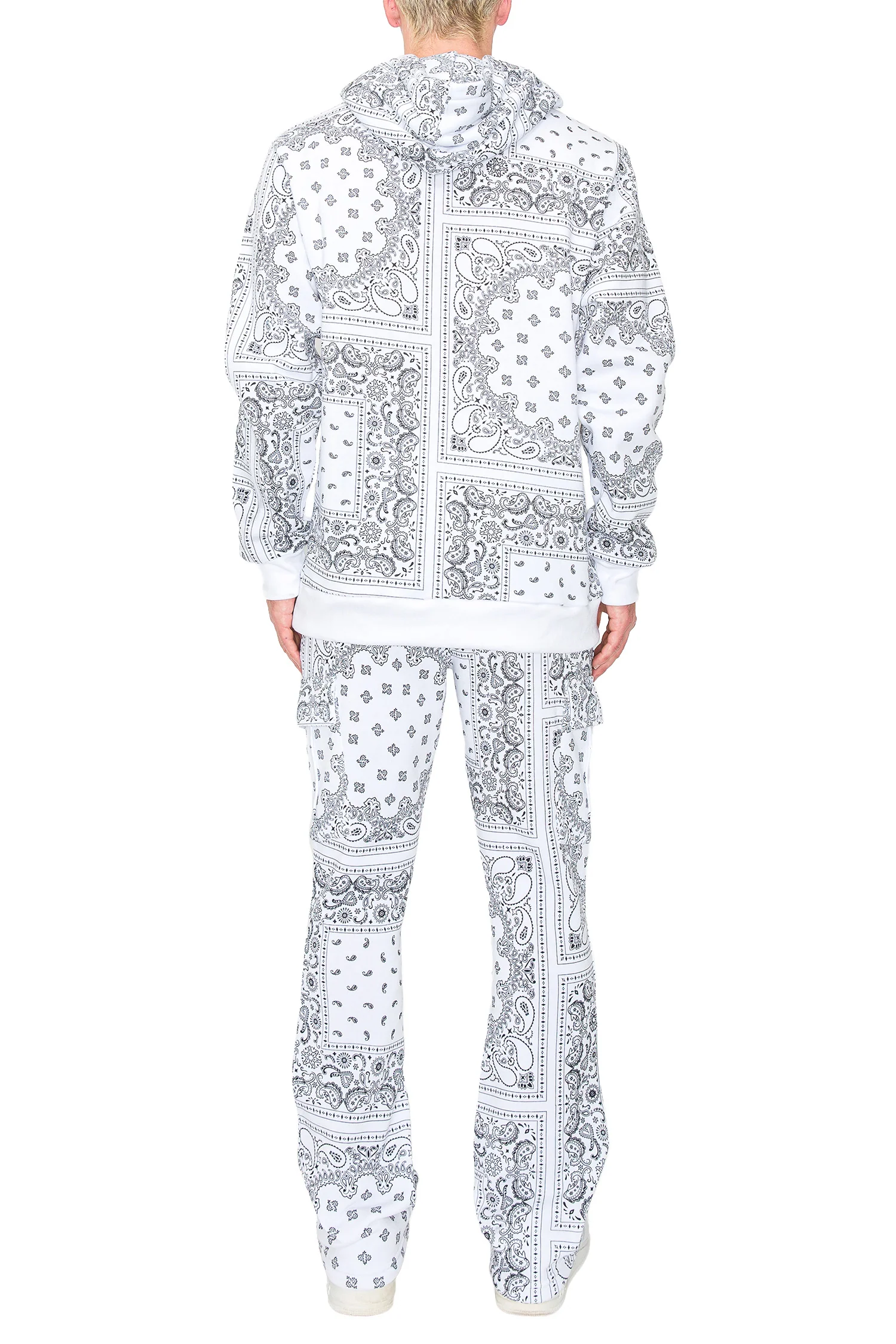 Men's Bandana Pullover Cargo Flared Fleece Set - Image 16