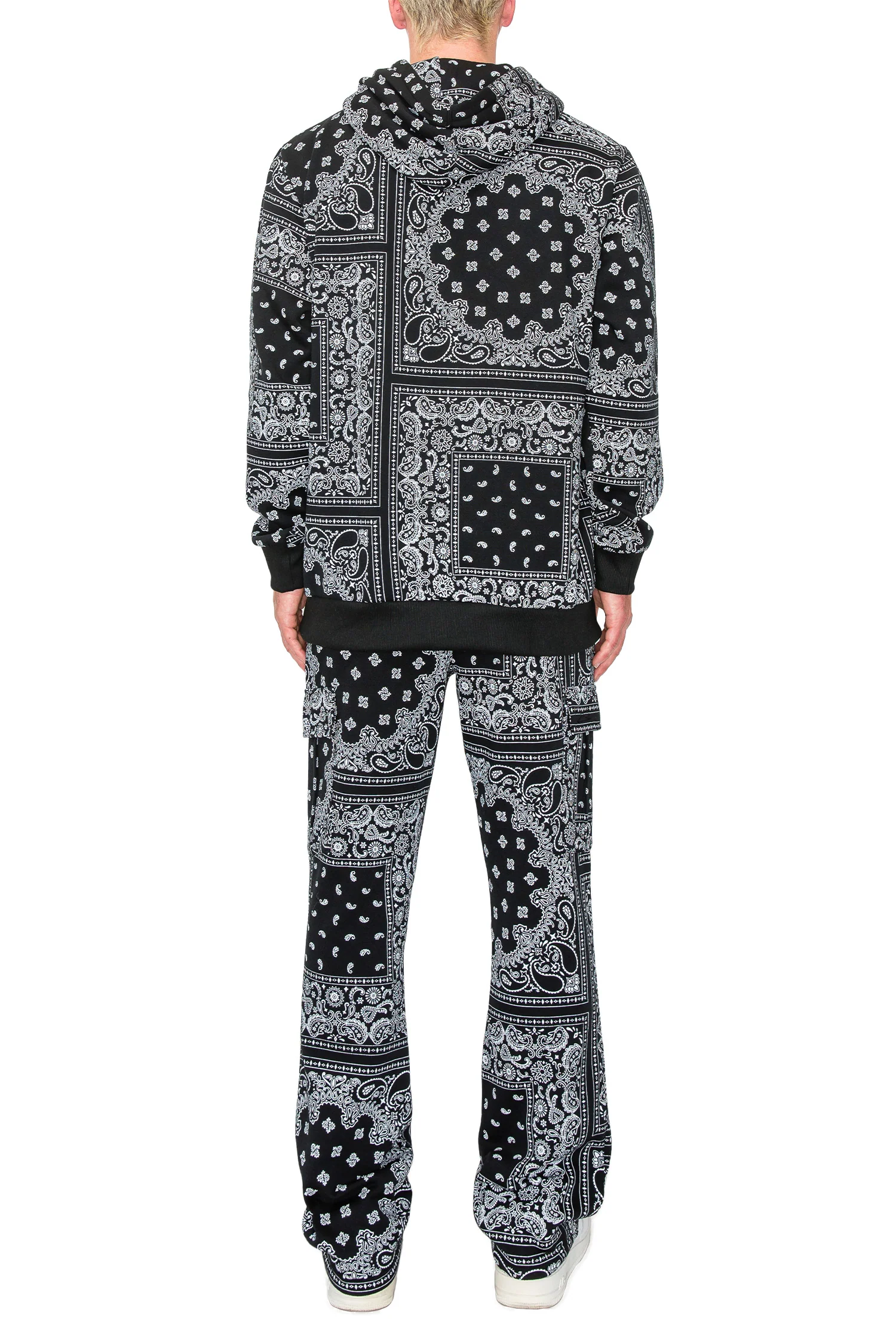 Men's Bandana Pullover Cargo Flared Fleece Set - Image 3