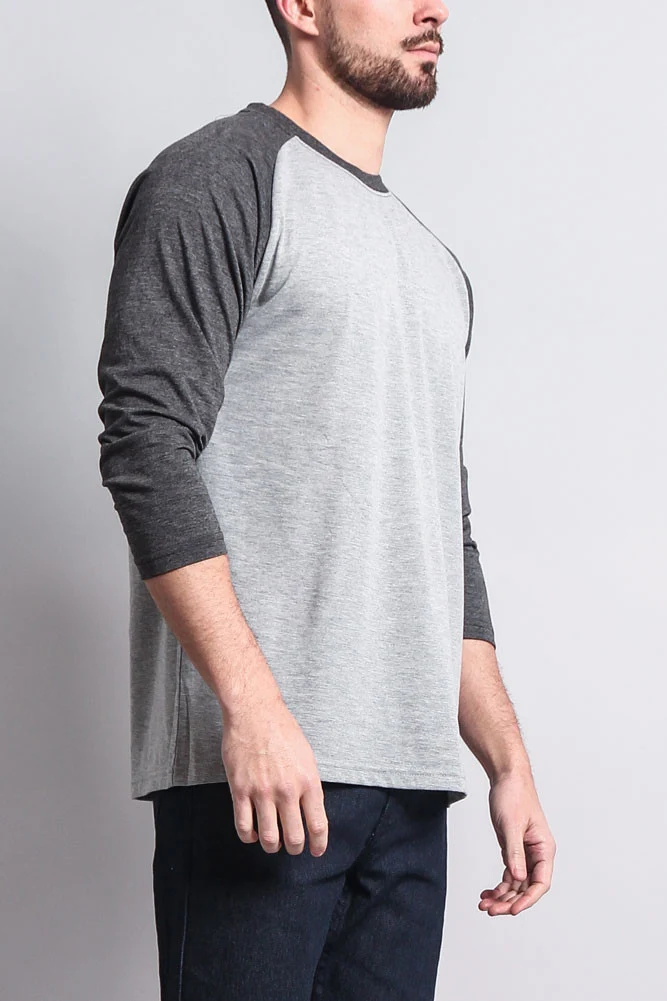Men's Baseball T-Shirt (Grey/Charcoal) - Image 4