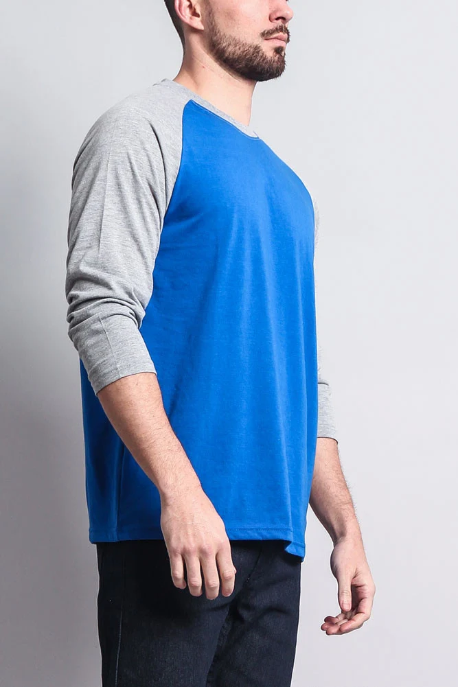 Men's Baseball T-Shirt (Royal Blue/Grey) - Image 4