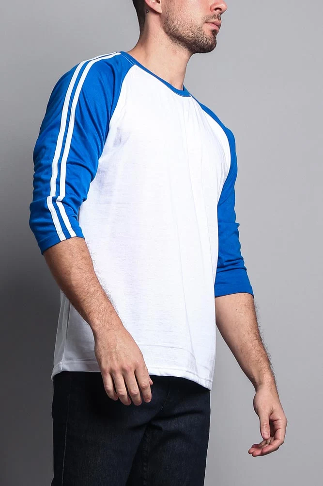 Men's Baseball T Shirt with Stripes - Image 19
