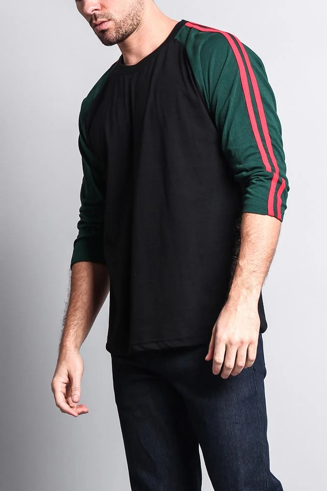 Men's Baseball T Shirt with Stripes - Image 27