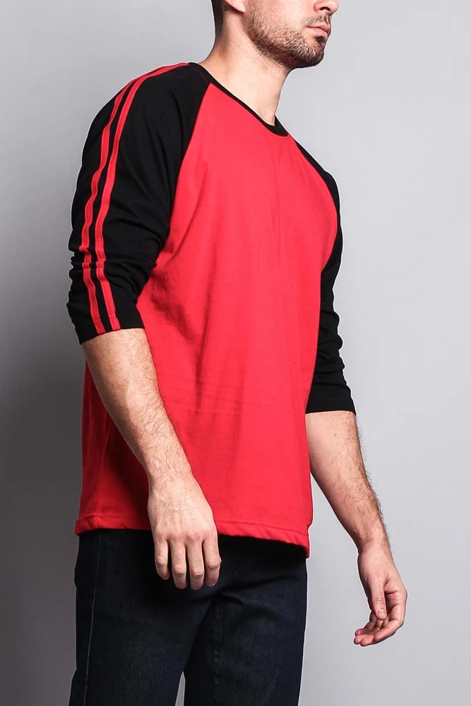 Men's Baseball T Shirt with Stripes - Image 4