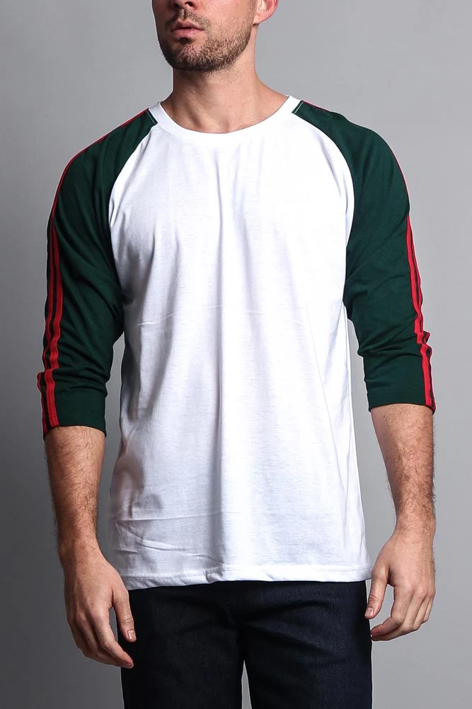 Men's Baseball T Shirt with Stripes - Image 6
