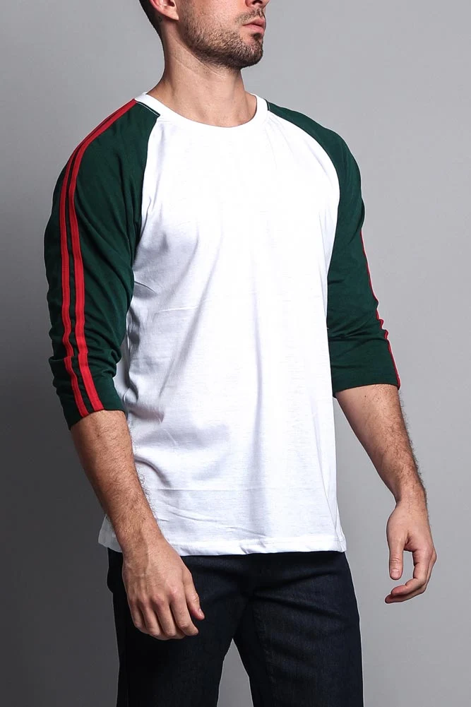 Men's Baseball T Shirt with Stripes - Image 9