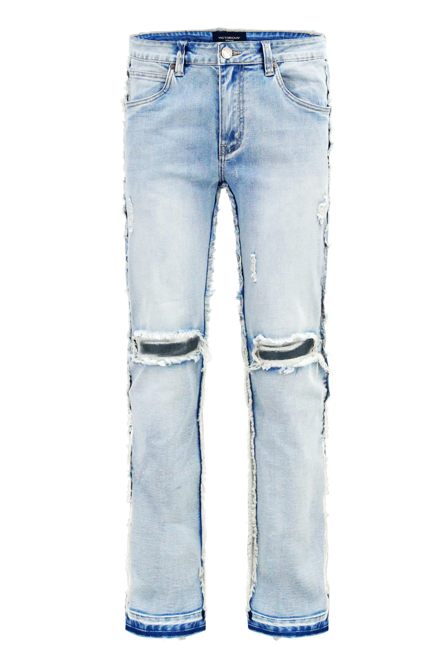 Men's Bootcut Raw Edge Denim Jeans - Image 6