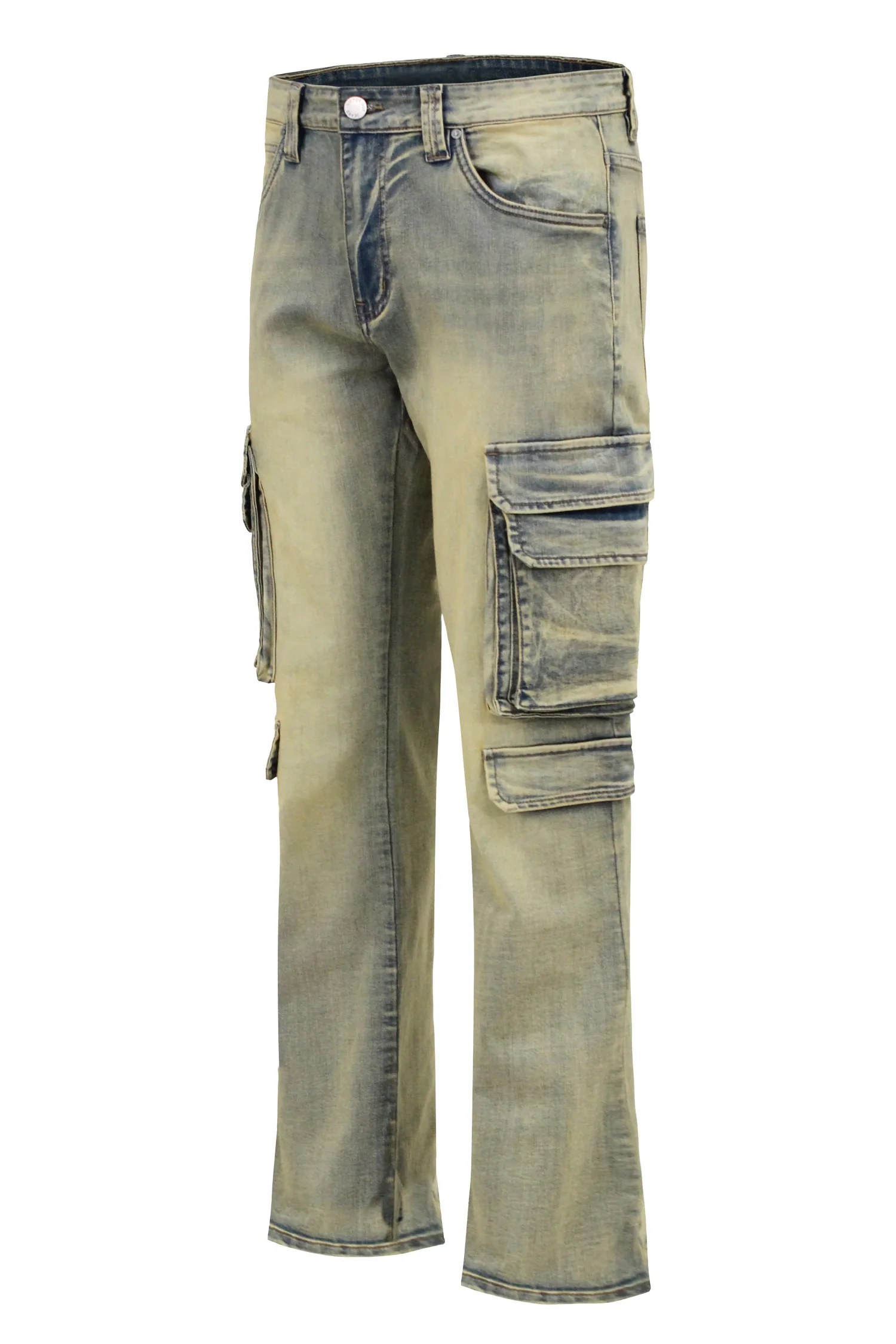 Men's Bootcut Utility Cargo Denim Jeans - Image 2