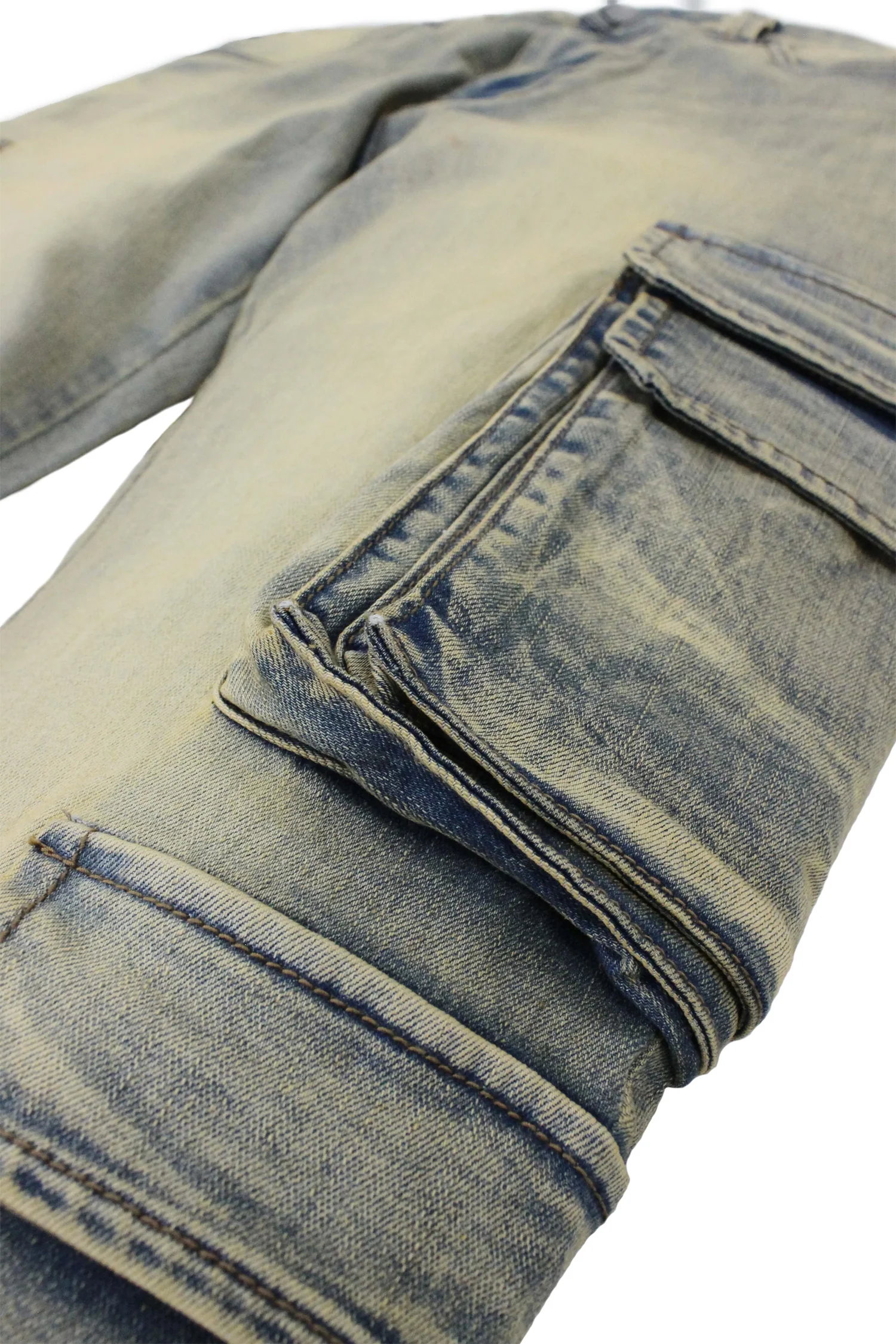 Men's Bootcut Utility Cargo Denim Jeans - Image 4