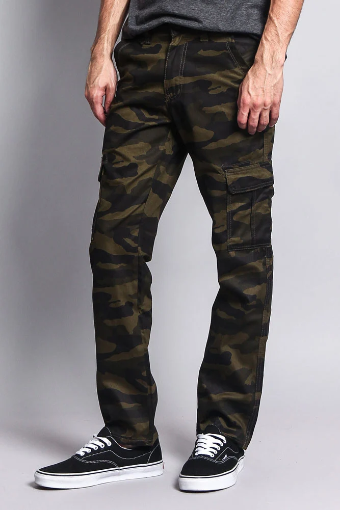 Men's Camo Cargo Slim Fit Pants - Image 12