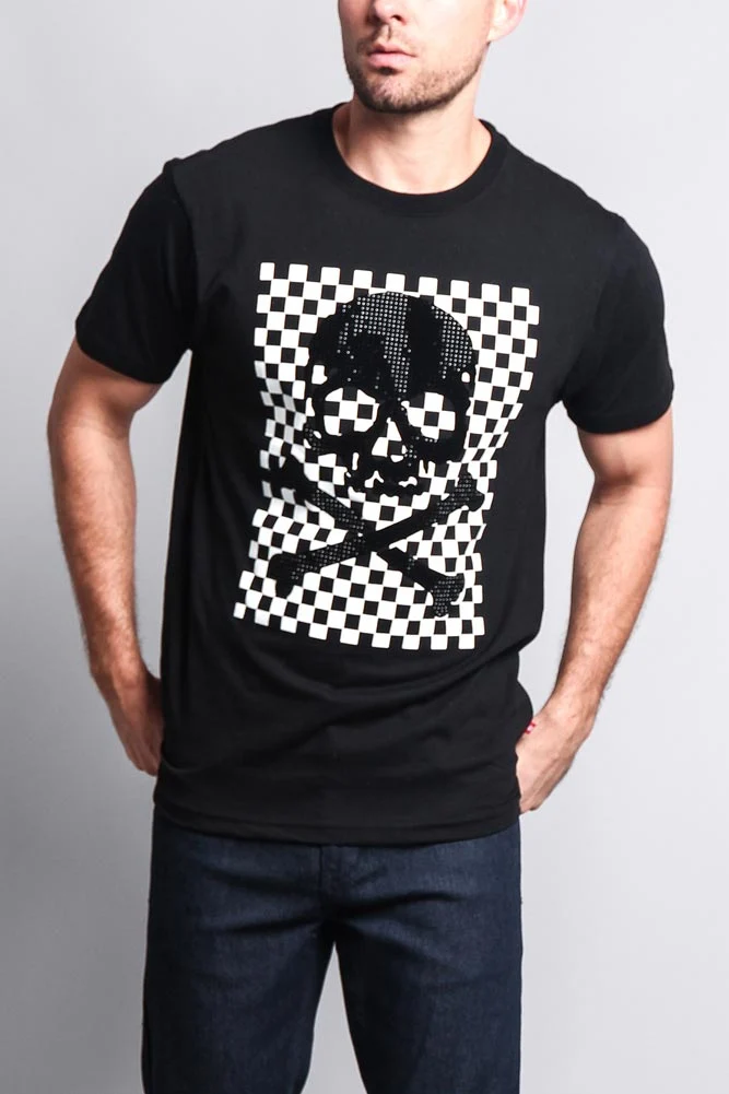 Men's Checkered Skull T Shirt - Image 10