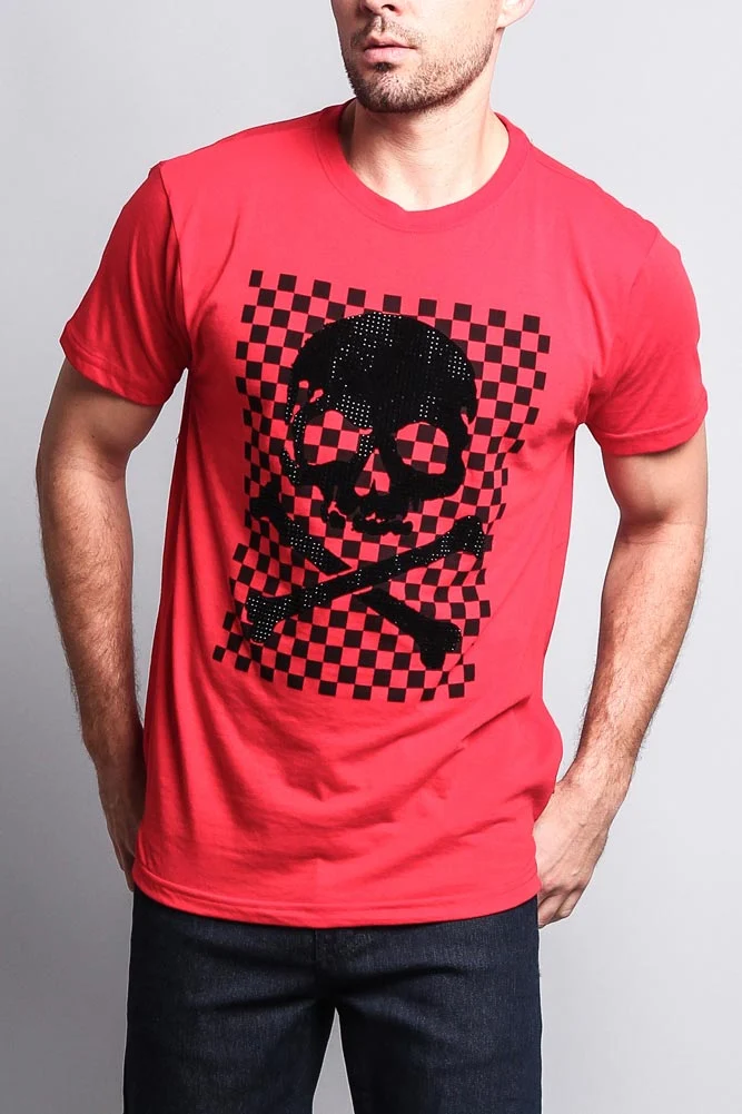 Men's Checkered Skull T Shirt - Image 15