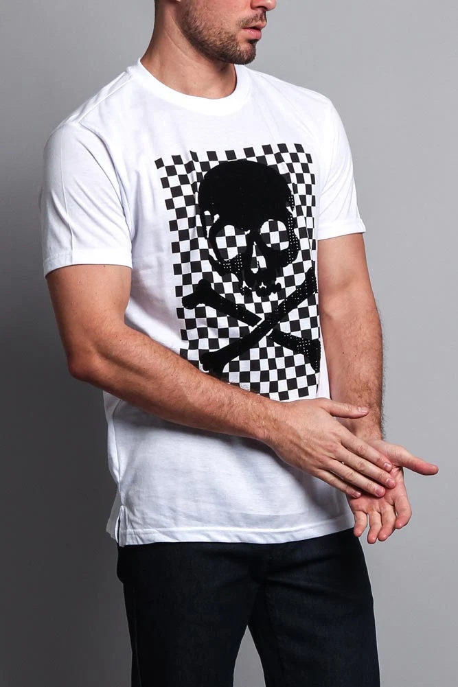 Men's Checkered Skull T Shirt - Image 4