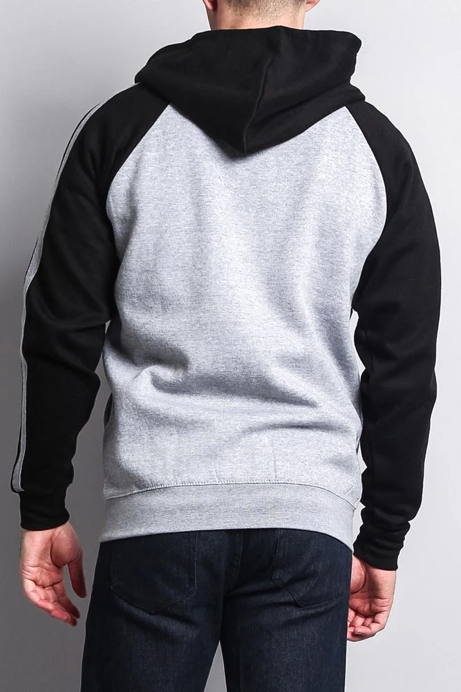 Men's Contrasting Two Striped Zip Up Hoodie - Image 24