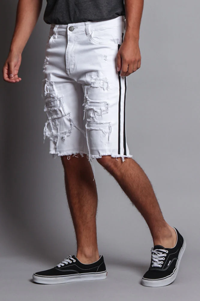Men's Distressed Tape Shorts - Image 16