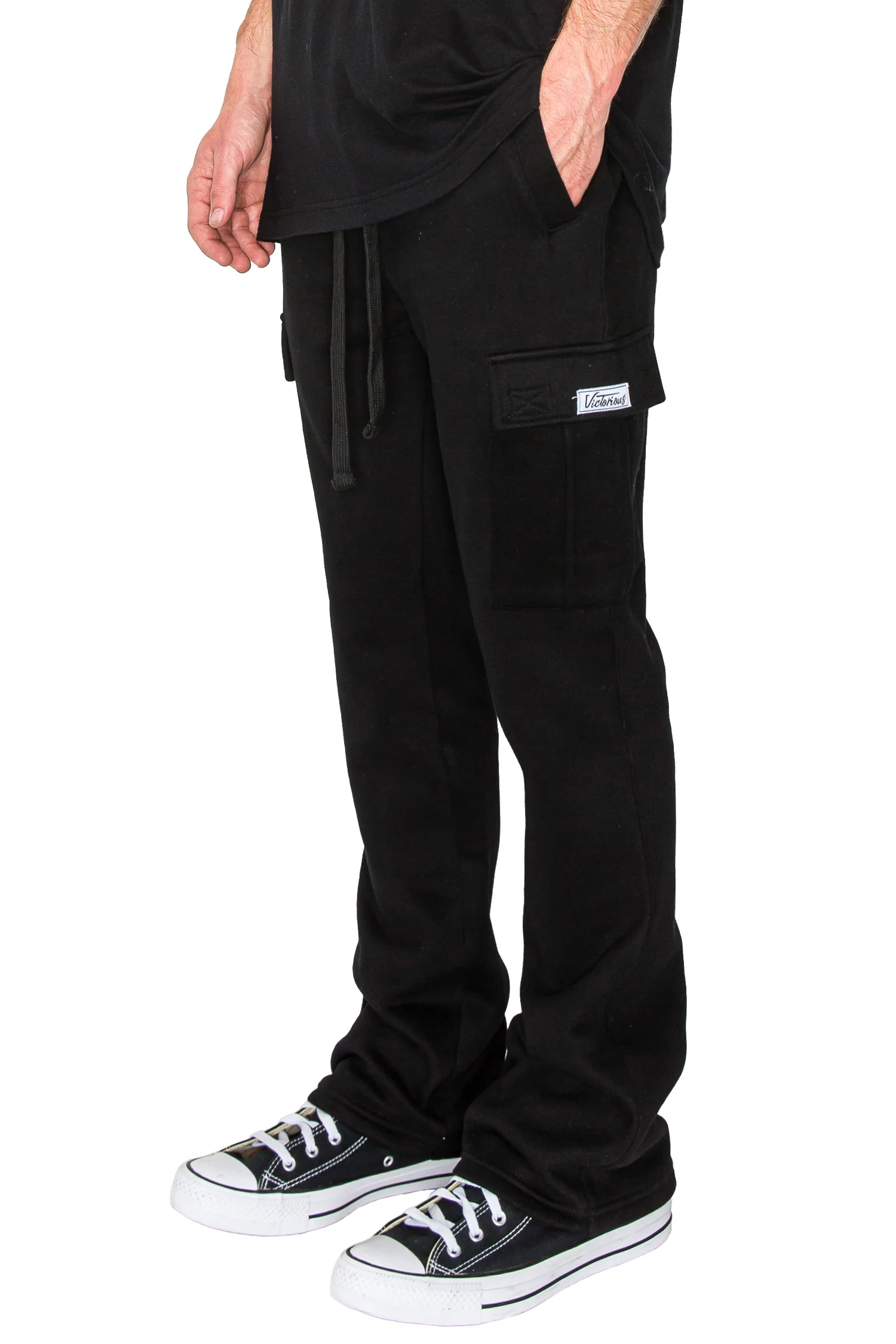 Men's Essential Flared Cargo Fleece Sweat Pants - Image 8