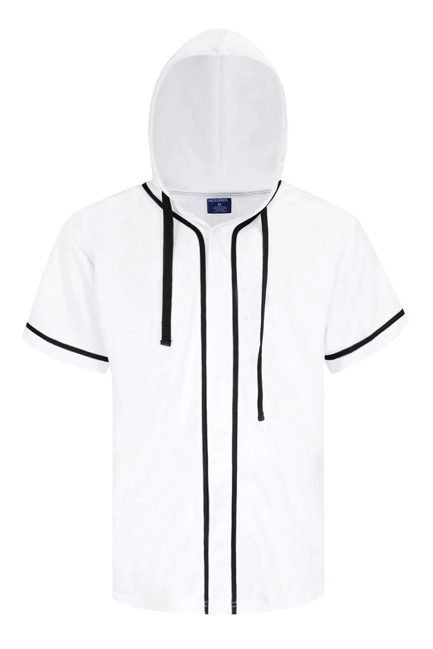 Men's Essential Hooded Baseball Short Sleeve Jersey - Image 5