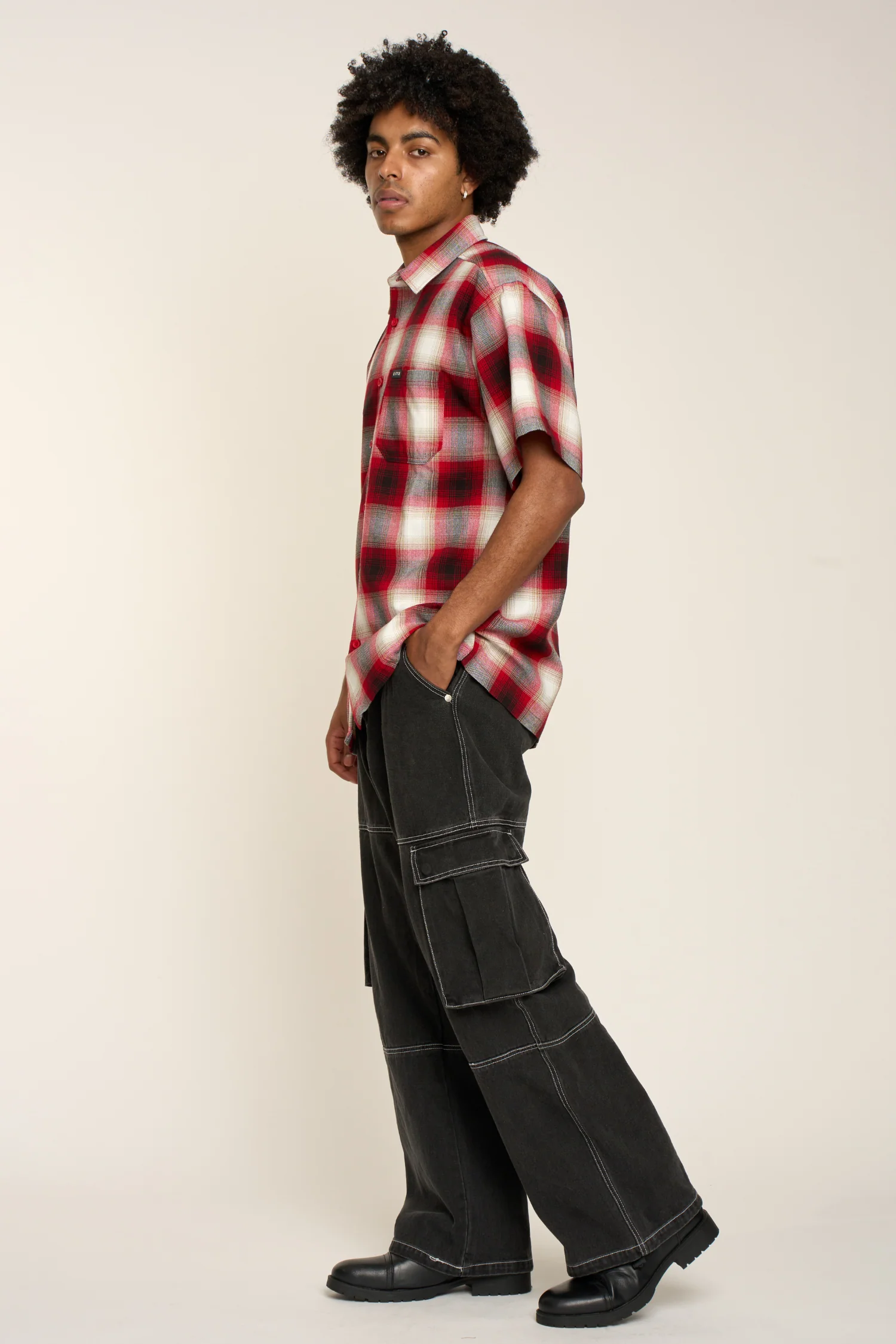 Plaid Short Sleeve Button Up Shirt - Image 14