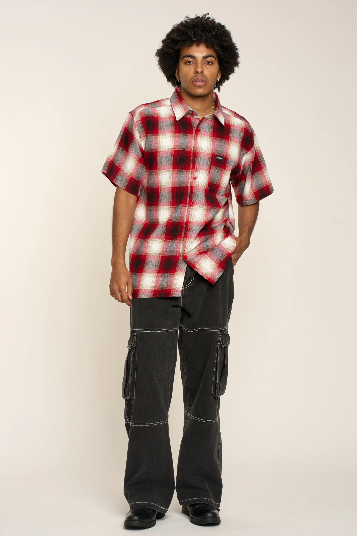 Plaid Short Sleeve Button Up Shirt - Image 15