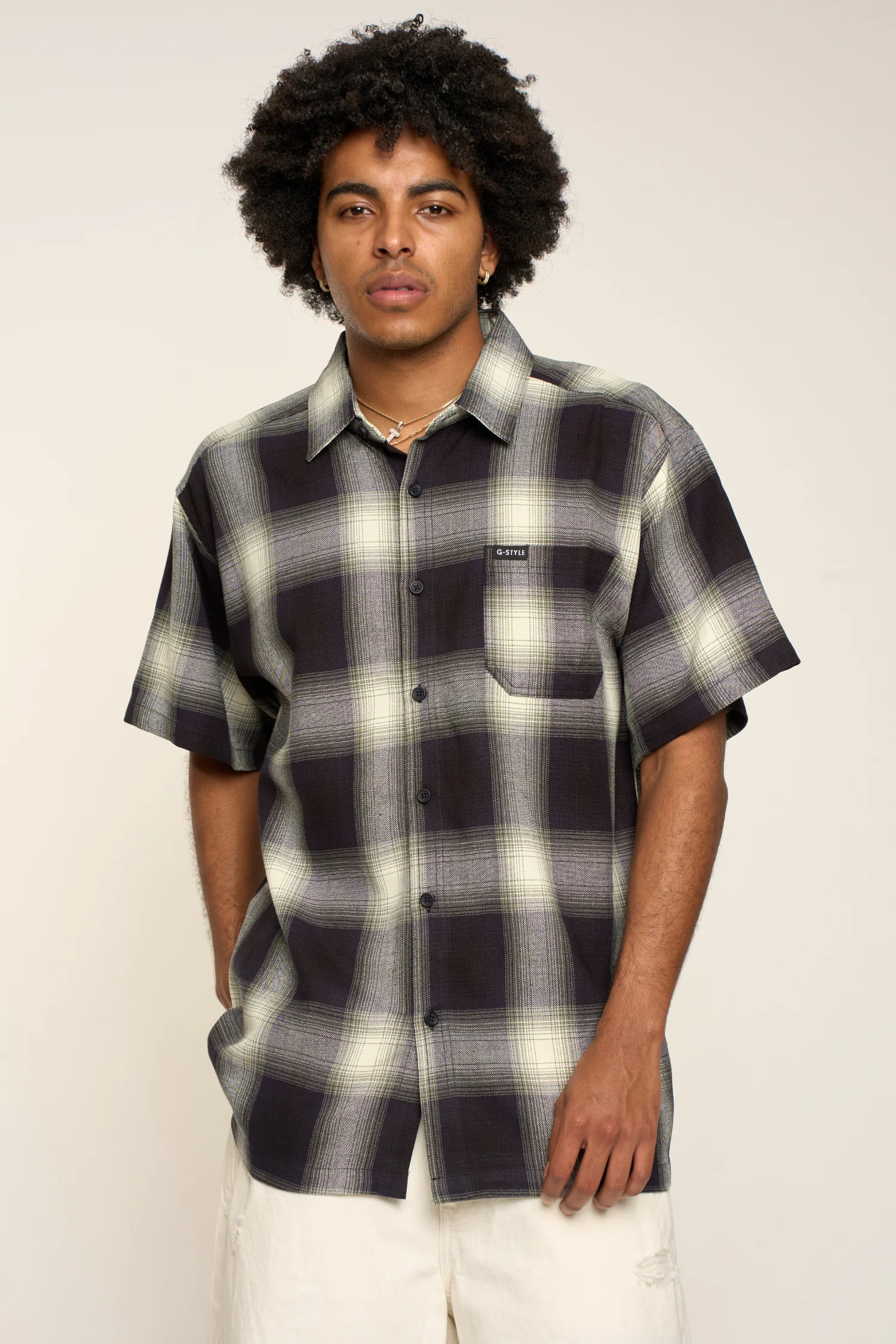 Plaid Short Sleeve Button Up Shirt - Image 16