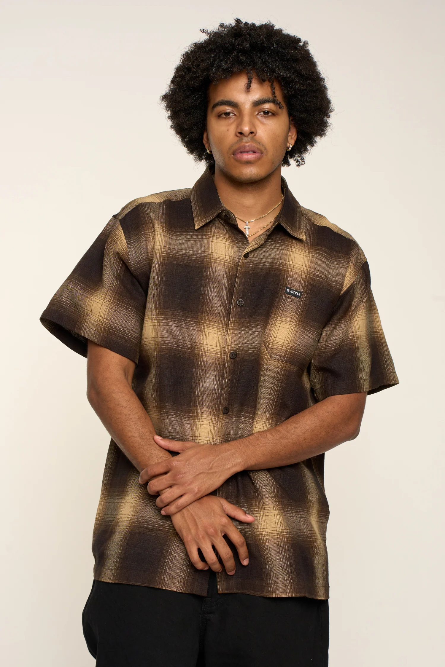 Plaid Short Sleeve Button Up Shirt - Image 19