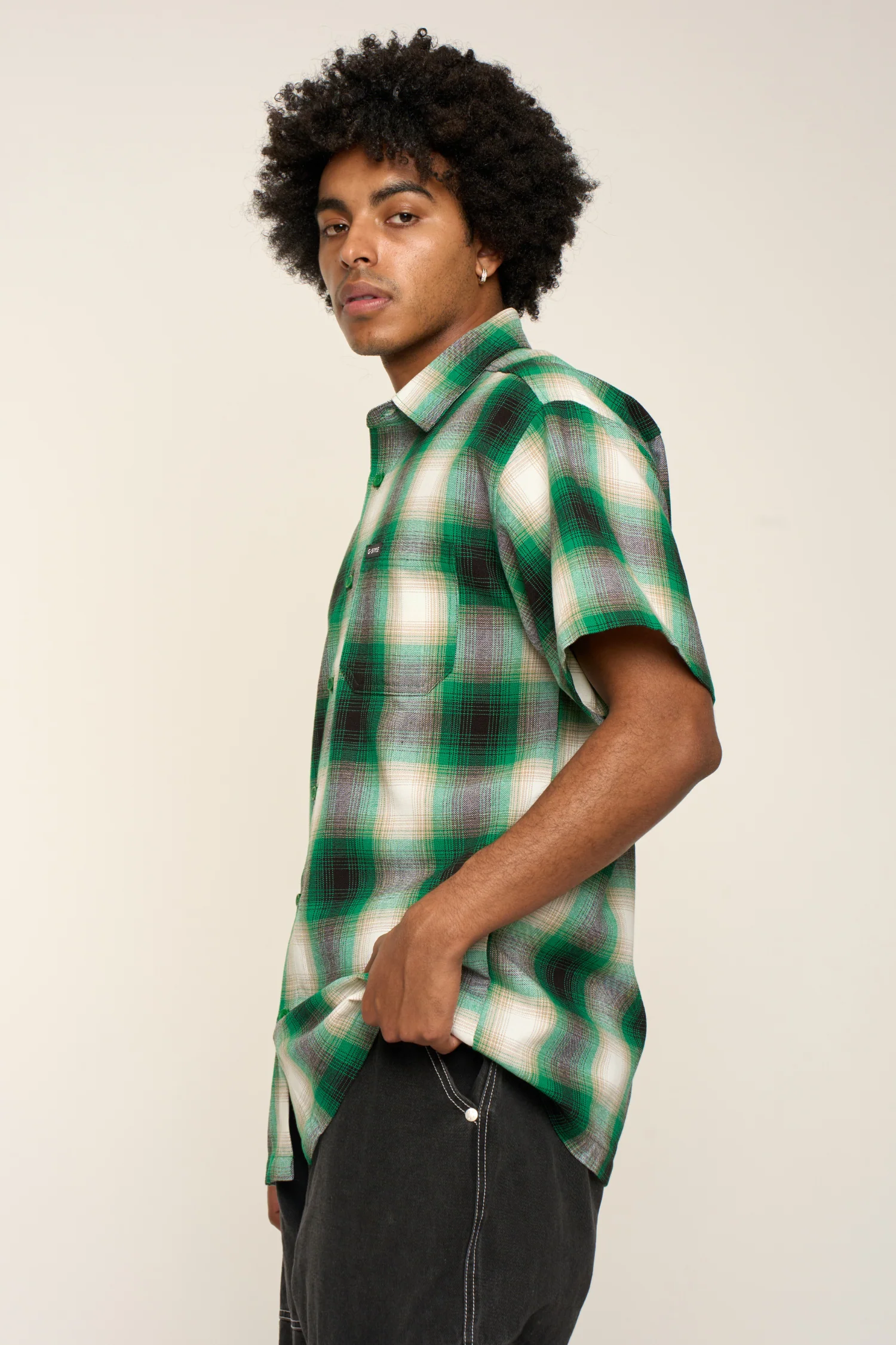 Plaid Short Sleeve Button Up Shirt - Image 6