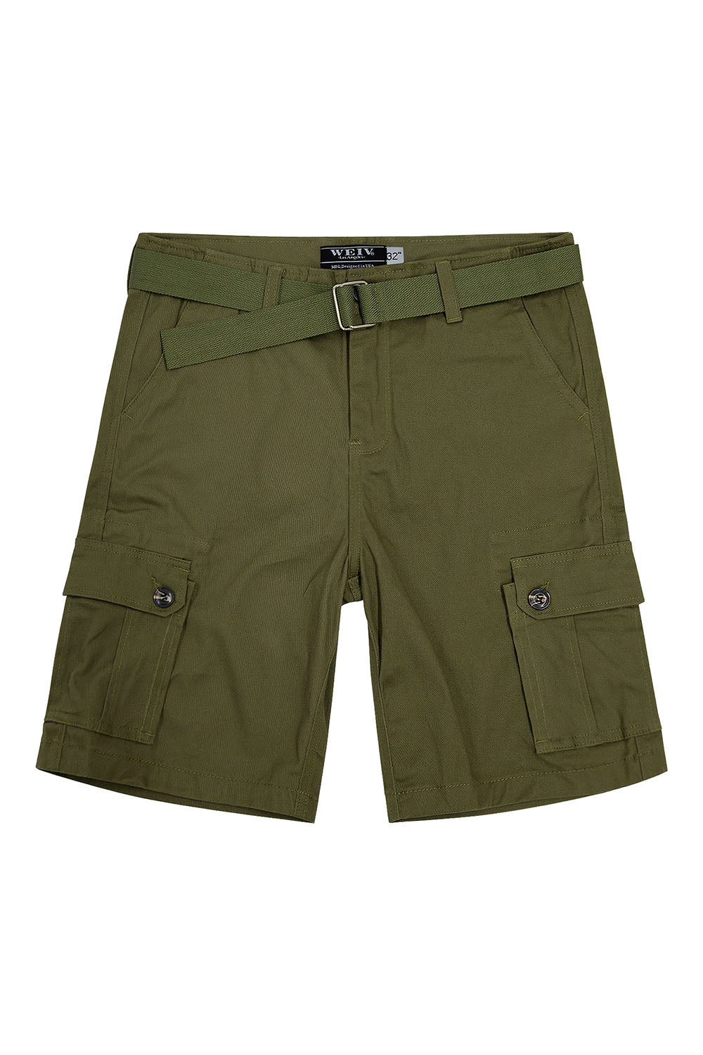 Men's Essential Solid Belted Cargo Shorts - Image 5
