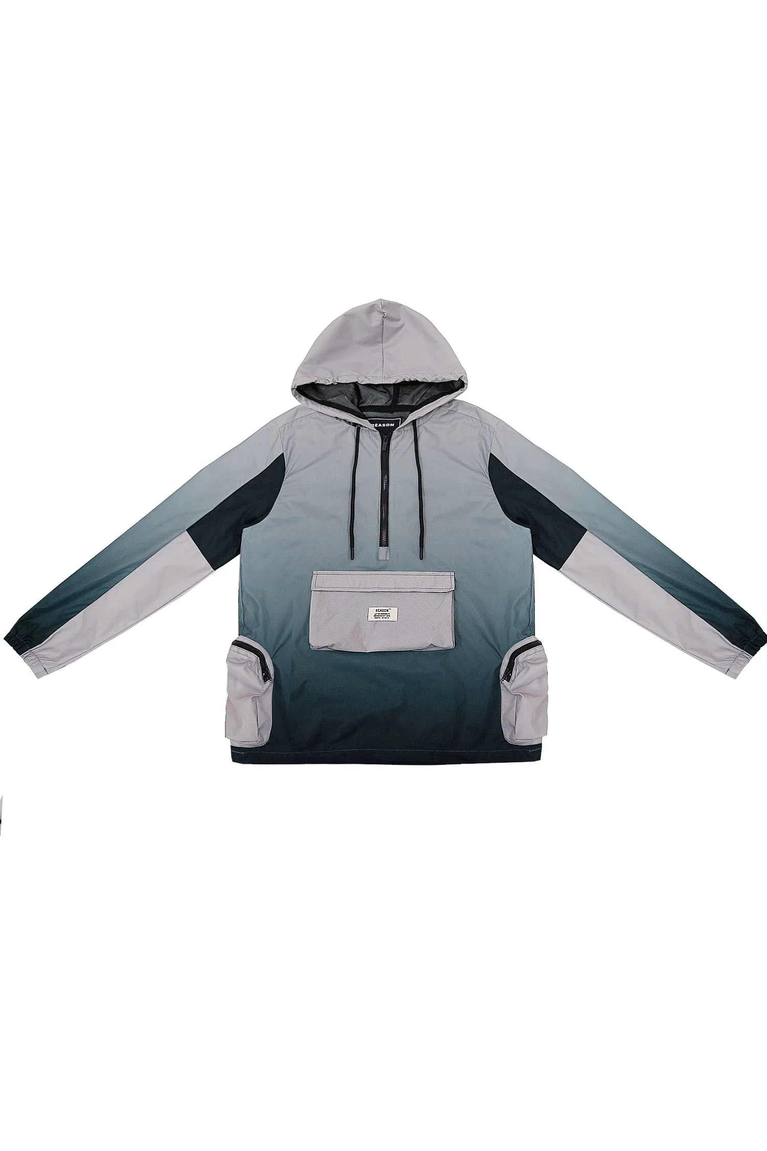 Men's Gradient Nylon Half Zip Utility Hoodie - Image 4