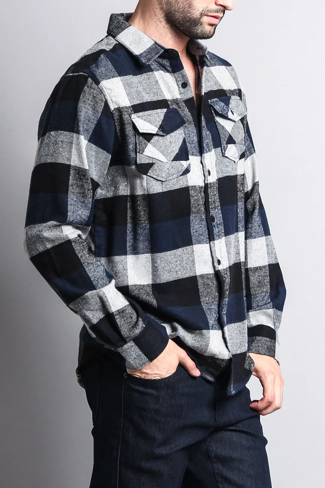 Men's Long Sleeve Woven Flannel Shirt - Image 14